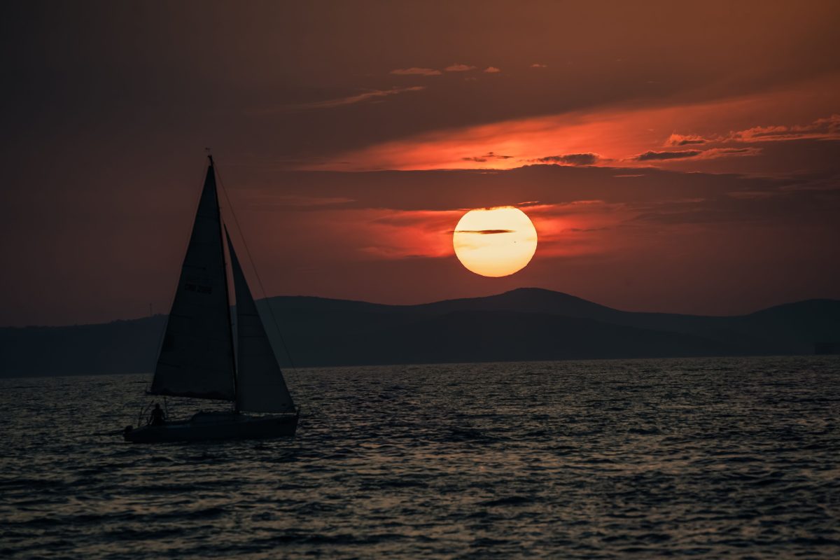 Sunset with a sailboat