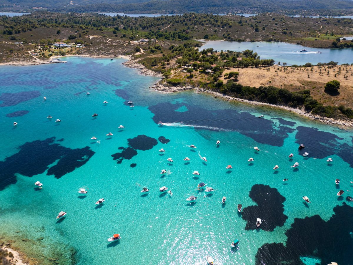 Blue lagoon in Diaporos Island